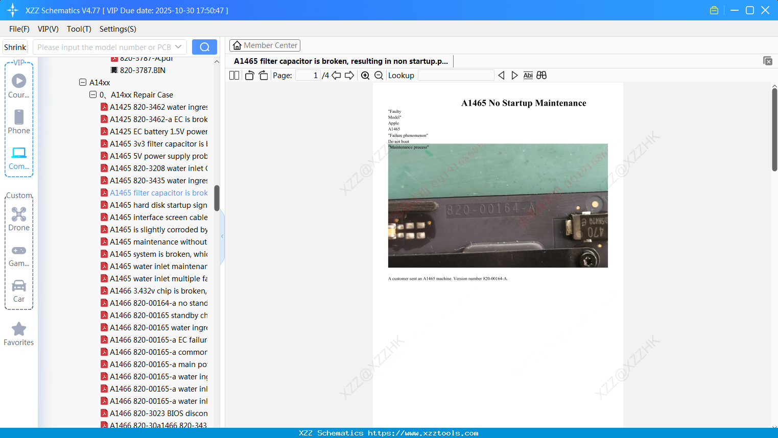 Laptop Apple A1465 Filter Capacitor Is Broken, Resulting In Non Startup